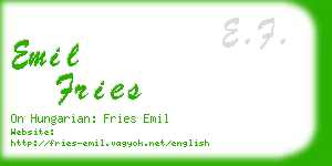 emil fries business card